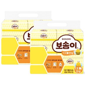 깨끗한나라 보솜이 안심 60매x6개입 x 2팩 캡형 아기 물티슈