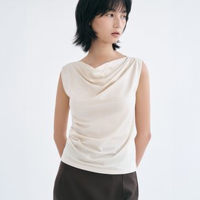 W_모어텐션 드레이프 민소매 져지 블라우스(120gsm) LJK2102