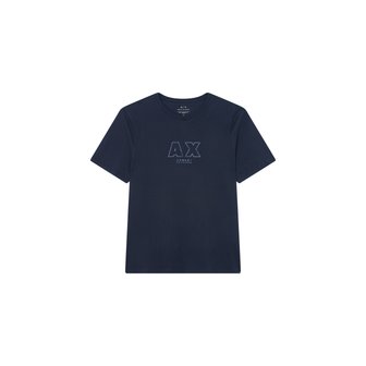 ARMANI EXCHANGE AX 남성 로고 포인트 코튼 티셔츠_네이비(A413130010)