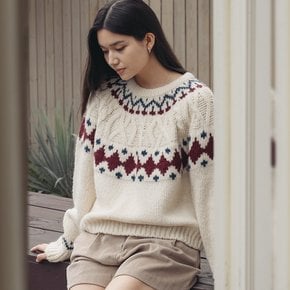 Dia twisted wool blended knit_Light Beige