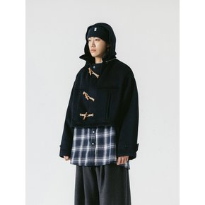 Wool Detachable Duffle Coat - Navy