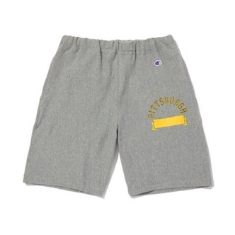 챔피온 반바지 JQS CKPA-3E013-G2 [ASIA] Reverse Weave? 094 Jersey 그래픽 숏팬츠 (NORMAL GREY)