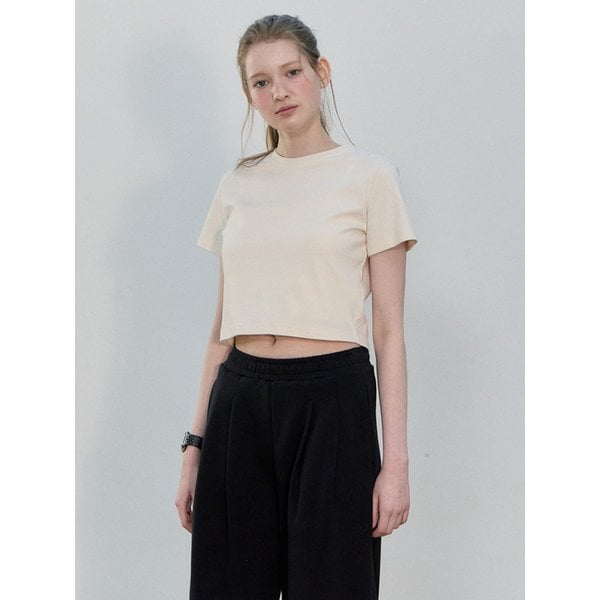여성 프리미엄 면40수 라운드 크롭 반팔티셔츠 LATS0202