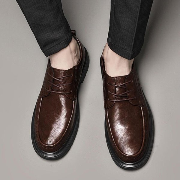 [옷자락] 남성 심플 레이스업 스티치 라인 캐주얼 로퍼