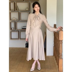 26FW_Ribbon-tie Blouse(LL) / Gold Beige(4color)