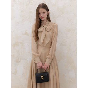 26FW_Ribbon-tie Blouse(LL) / Gold Beige(4color)