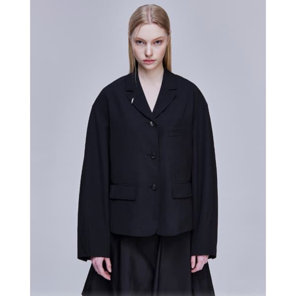 [파주점] [송지오우먼]송지오 컬렉션 쓰리 버튼 코쿤 자켓 블랙 WH2JK752BK