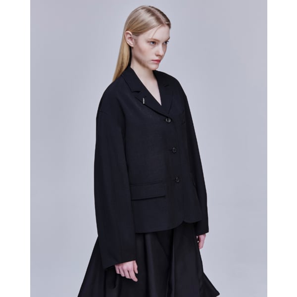 [파주점] [송지오우먼]송지오 컬렉션 쓰리 버튼 코쿤 자켓 블랙 WH2JK752BK
