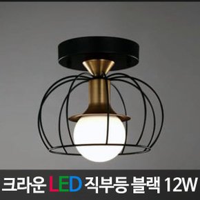 LED 직부 블랙 12W 전구색 LED 직부등