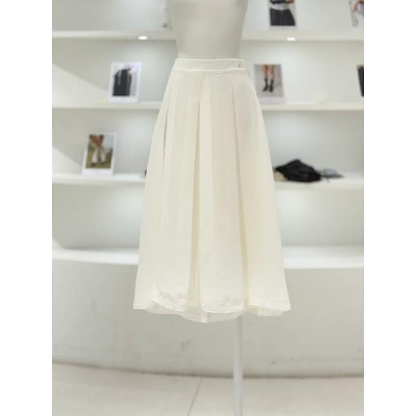 [여주점] 여성 레이스 헴 플리츠 쉬어 스커트 (D252MSD044)