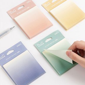 DELI 델리 누사인 그라데이션 점착 메모지 60매 색상랜덤