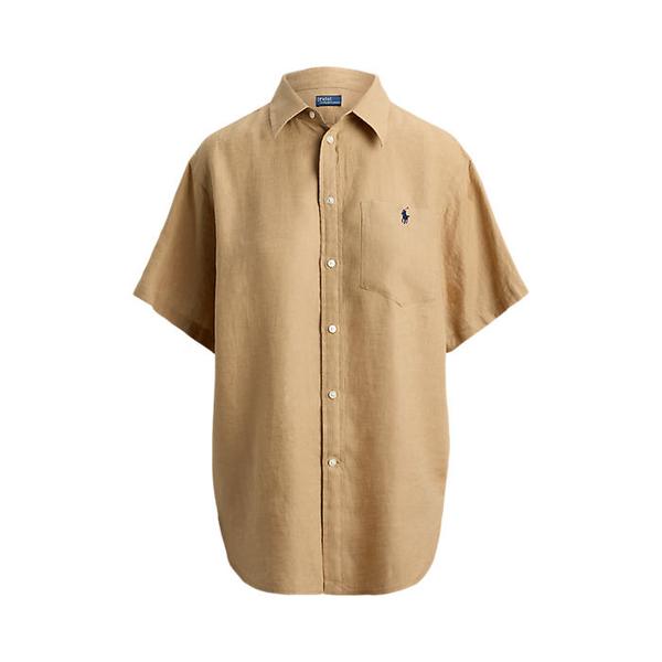 여성 오버사이즈핏 리넨 숏 슬리브 셔츠(WMPOSHTNDO21189260)