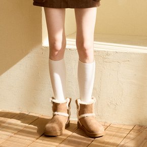 [2PAIRS 1SET] RIBBED KNEE SOCKS_WHITE