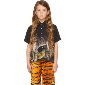 SSENSE 익스클루시브 키즈 블랙 스케어디 캣 셔츠 BLACK CAT SHIRT BLACK