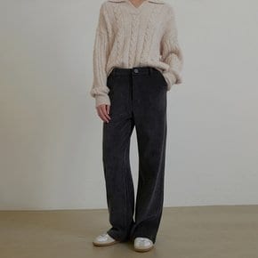 Z-PT-5173)CORDUROY LOOSE BANDING PANTS