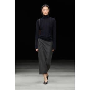 스웨이드 울 블렌드 스트레이트 미디 스커트 05271510205