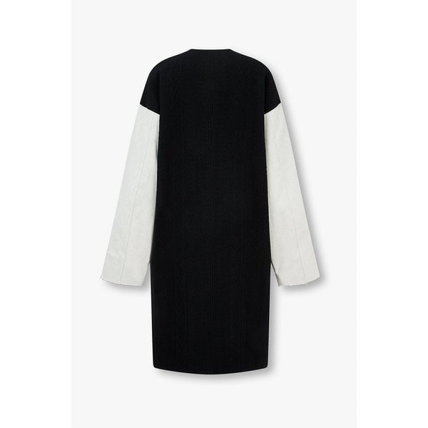 [Y`s]울 블렌드 배색 슬리브 코트 6615305211000