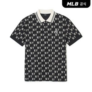 MLB [코리아공식]클래식 모노그램 전판패턴 카라 티셔츠 NY (Black)