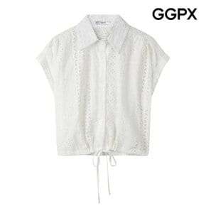 레이스 펀칭 스트링 썸머 블라우스 (GQ5SH050F)