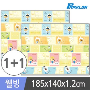  파크론 1+1 뽀로로 카툰잡 웰빙 놀이방매트 185x140x1.2cm
