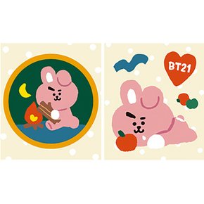 DIY 보석십자수 BTS 굿즈 데코 스티커 BT21 그린 쿠키 9.5x11