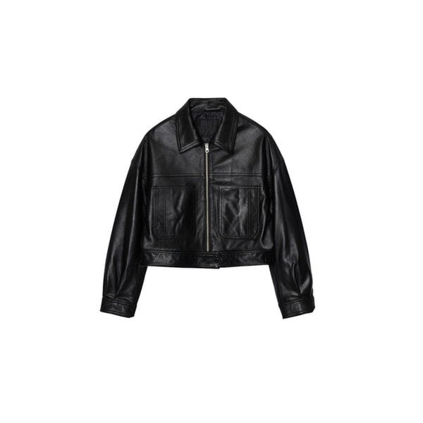 램스킨 우먼즈 포켓 자켓 [BK]