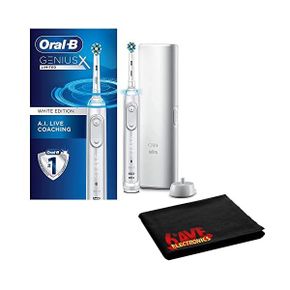 독일 오랄비 전동칫솔 OralB Genius X Limited 일렉트릭 Toothbrush 화이트 번들 with Cleaning