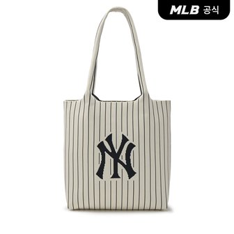 MLB [코리아공식]베이직 빅로고 니트 토트백 NY (D.Cream)