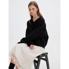 올리브데올리브 [On-line exclusive] V넥 본딩 오버핏 스웻 티셔츠 OH5XE980