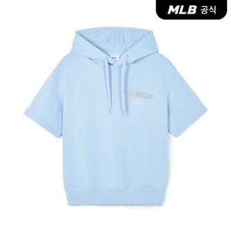 MLB [코리아공식]바시티 오버핏 반팔 후드티 LA (Sky blue)