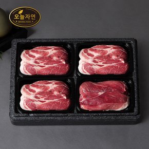 [냉장][오늘자연] 한돈 스페셜 구이세트 4호(1.6kg)/목살 3팩+앞다리살 1팩/팩당 400g 총1.6kg