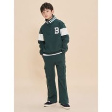 [24FW 30%][BEANPOLE KIDS] 바서티 하이넥 스웨트 세트  그린 (BI4841U09M)