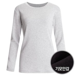 여성 망고 국산 기모 라운드 긴팔 티셔츠 DAI-WSH-0704-그레이