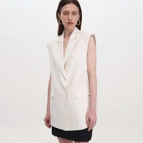 SLAB LINEN TAILORED VEST_2colors J242NJK110