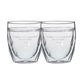 [해외직구] 스타벅스 리저브 로스터리 이중 유리 패서티 블루 237ml 2팩 starbucks Reserve Roastery Double Wall Glass Faceted Blue