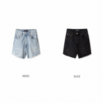 후아유 여성용 디스트로이드 청반바지   Destroyed Short Denim Shorts WHTJE2637F_P362583649