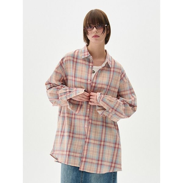 빈티지 오버핏 체크 셔츠 6컬러