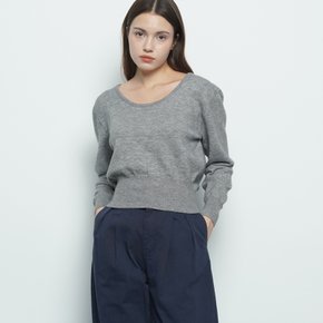 W39 slim round knit grey