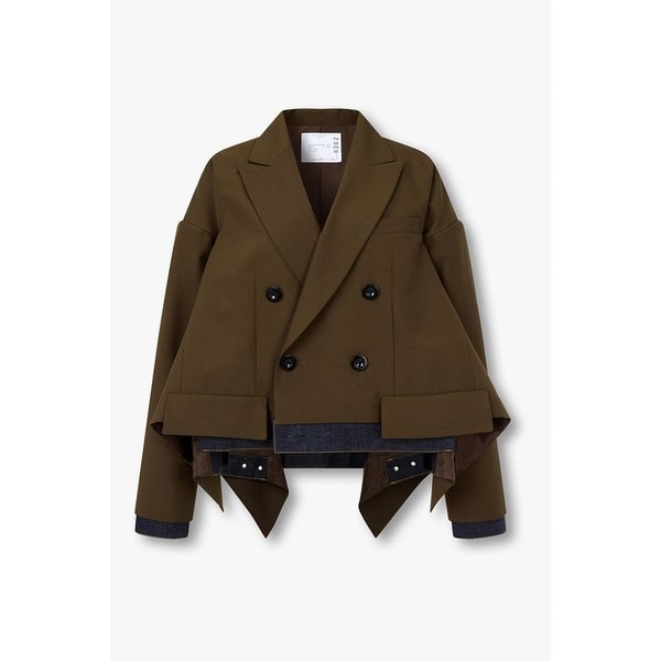 여성 슈팅 믹스 데님 더블 자켓(브라운) 6416101110000