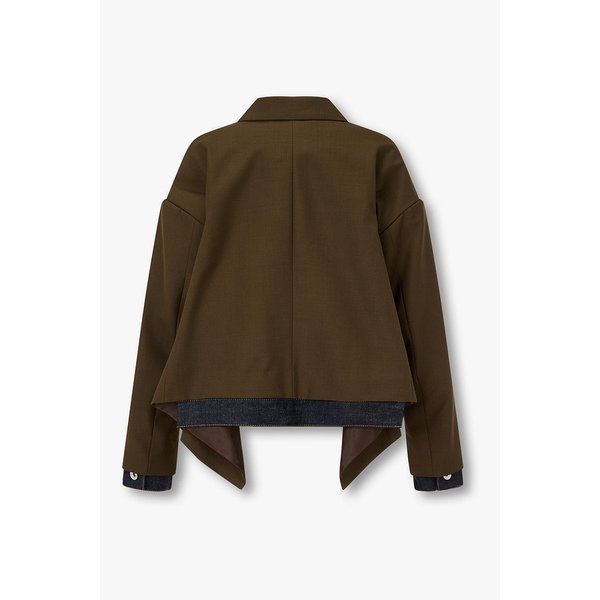 여성 슈팅 믹스 데님 더블 자켓(브라운) 6416101110000