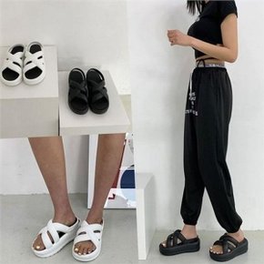 여성 통굽 샌들 여성 스트랩 샌들 플랫폼 크로스 데일리룩 여름 ...