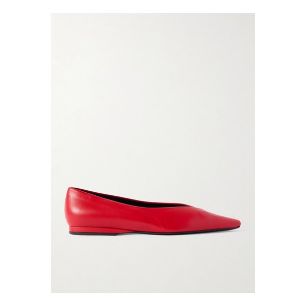 루루 드 시종 바르시 가죽 발레리나 플랫 레드 1647597352674496