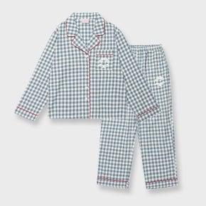 X SAKI CHECK PAJAMAS BLUE