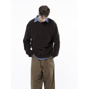 Hazzy Oversized round knit - Brown /M243TP05BR