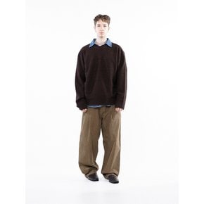 Hazzy Oversized round knit - Brown /M243TP05BR