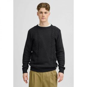 5078394 Casual Friday CREW NECK CABLE - Jumper black