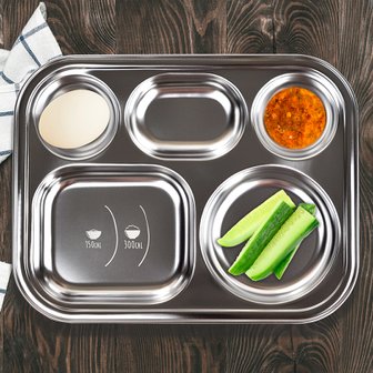 키친유 스텐 304 다이어트 식판 성인식판 가정용 반찬 나눔 단체 급식판 식단조절