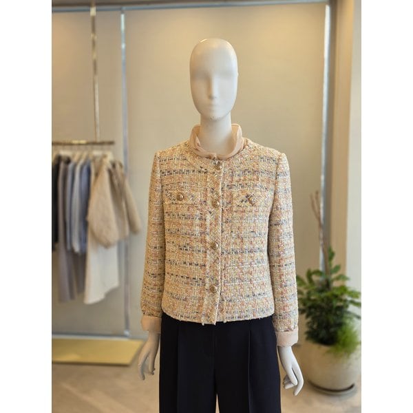 [여주점] [더 아이잗] 여성 위빙 트위드 라운드넥 재킷 (IS3A0JK021)