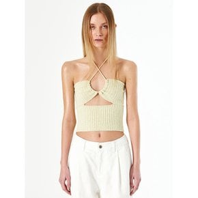 HALTER KNIT TUBE TOP_LIME