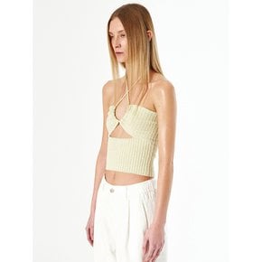 HALTER KNIT TUBE TOP_LIME